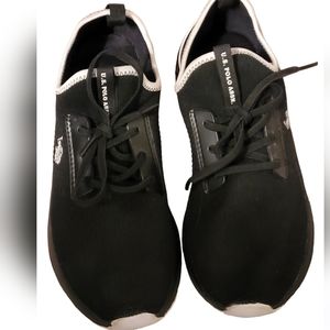 U.S. Polo Assn. Black White Slip On Size 8.5 Men's Shoes Laces Flaws Creasing